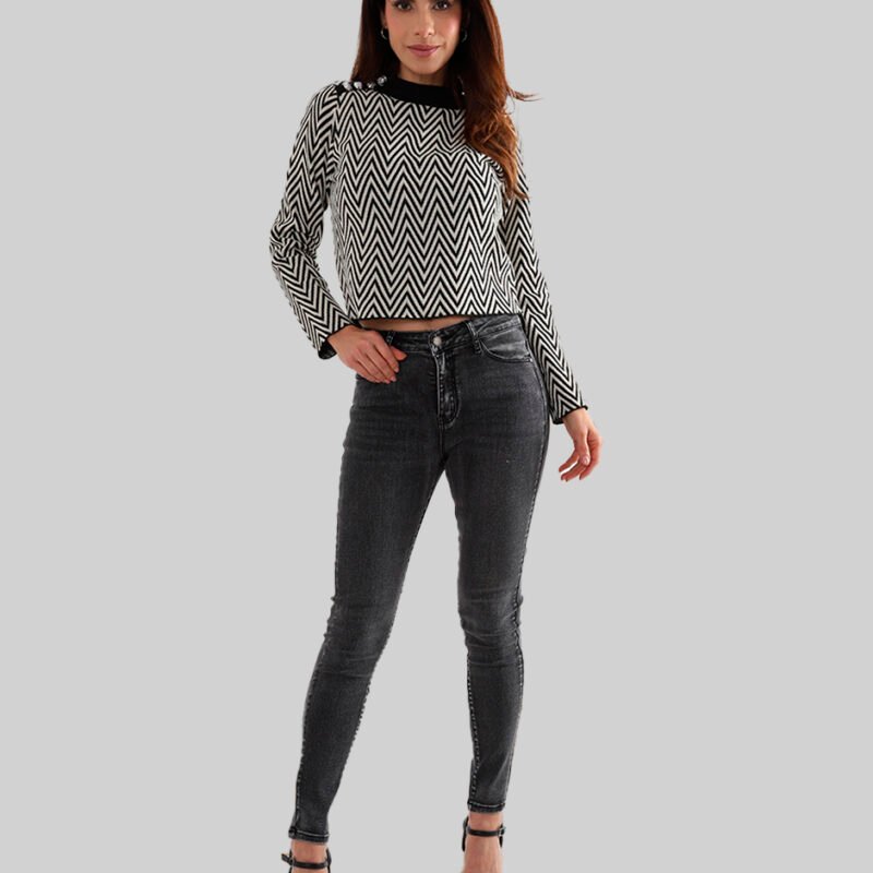 Jeans skinny corte cintura para mujer