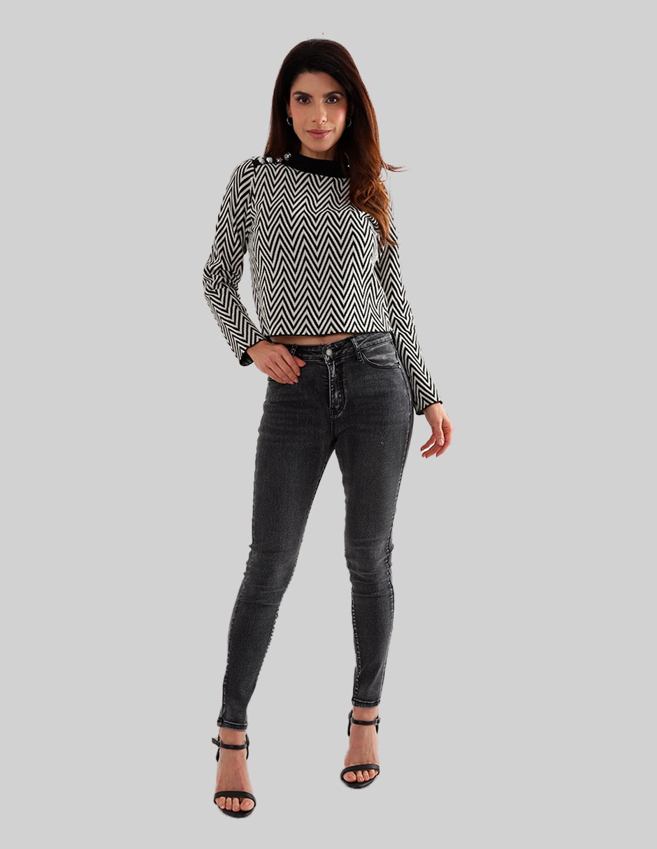 Jeans skinny corte cintura para mujer