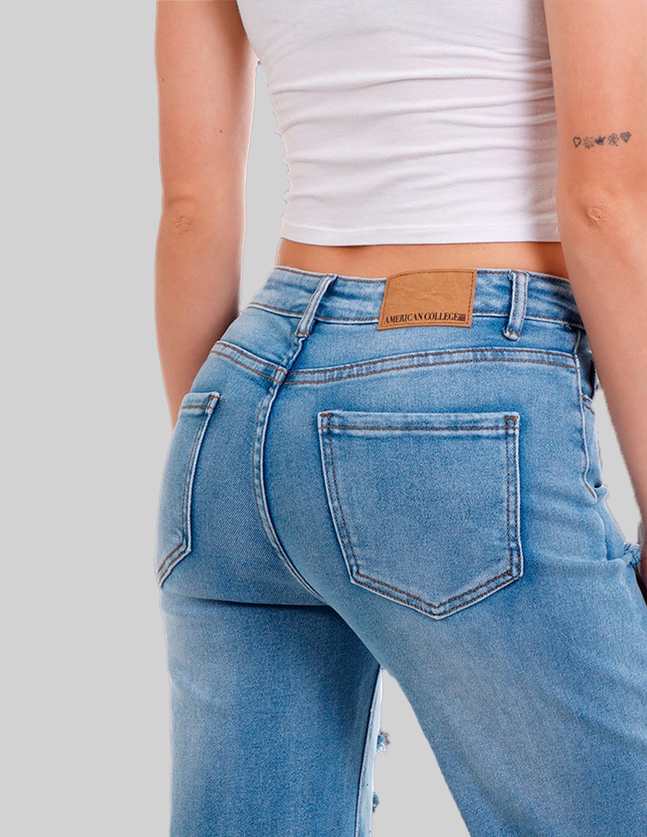 Jeans relaxed relajado media cintura para mujer - Imagen 4