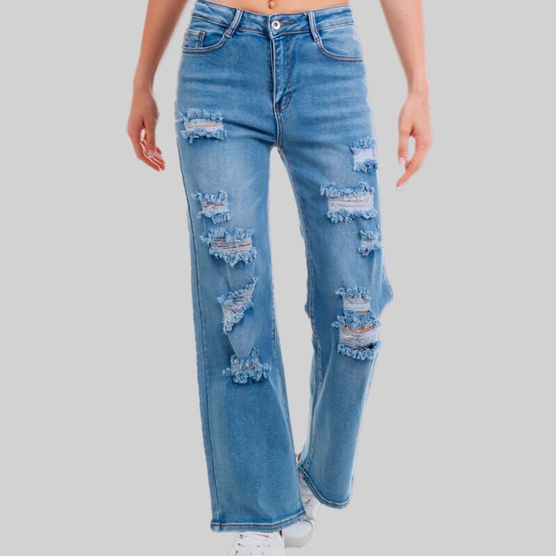 Jeans relaxed relajado media cintura para mujer