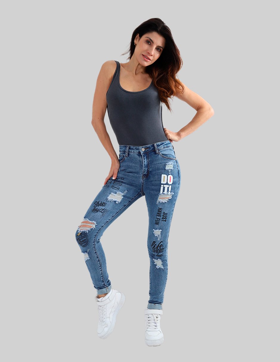 Jeans slim AC257715 corte cintura para mujer - Imagen 5