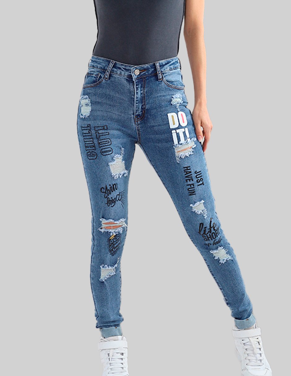 Jeans slim AC257715 corte cintura para mujer