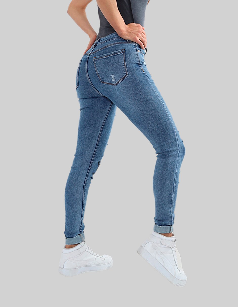 Jeans slim AC257715 corte cintura para mujer - Imagen 3